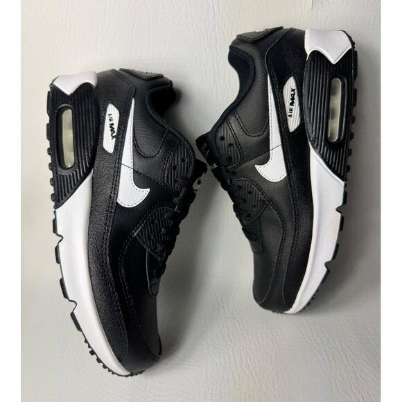 H51- SIZE 6Y | 7.5 WOMEN'S NIKE AIR MAX 90 BLACK / WHITE SNEAKERS RUNNING CD6864 - Picture 2 of 9